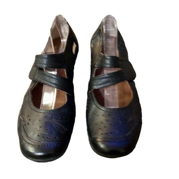 Ros Hommerson Chelsea Mary Jane Shoes Womens 8.5 SS Narrow Black Leather - Picture 3 of 16